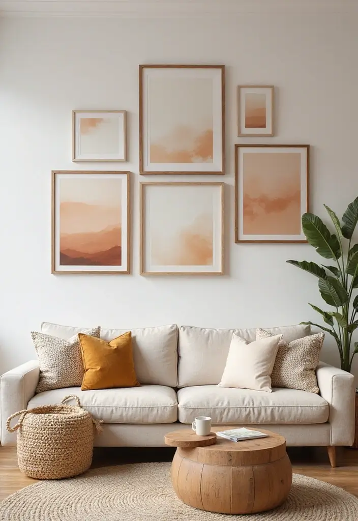15 Cozy Fall Decor Ideas for Your Living Room That Will Make You Want to Snuggle Up! - 12. Soft Artwork