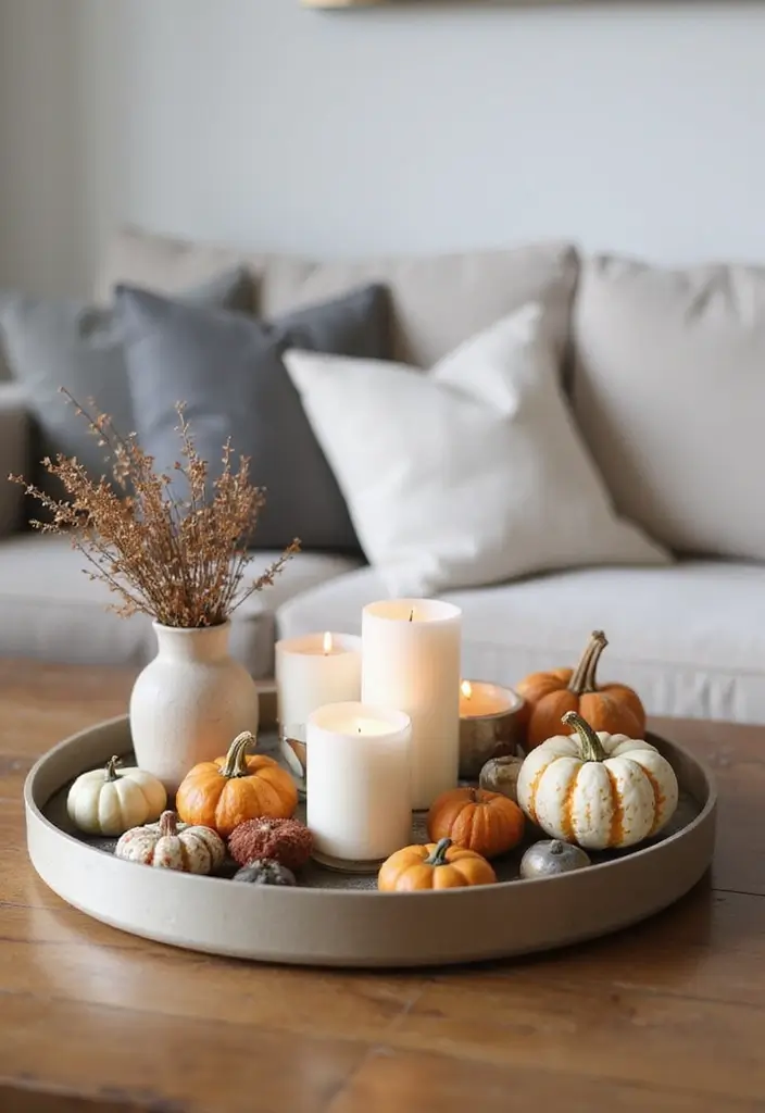 15 Cozy Fall Decor Ideas for Your Living Room That Will Make You Want to Snuggle Up! - 11. Cozy Decorative Trays